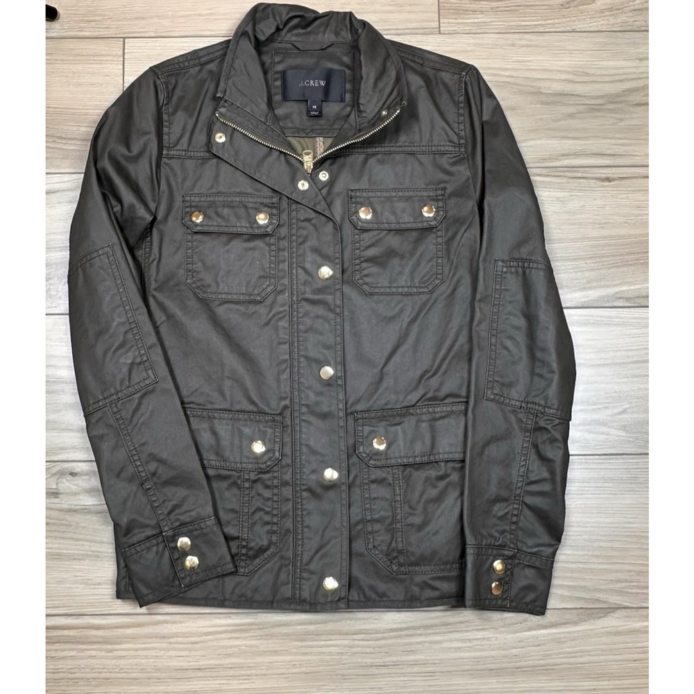J Crew Field Mechanic Jacket Olive Green Military Thread Utility Coat XS